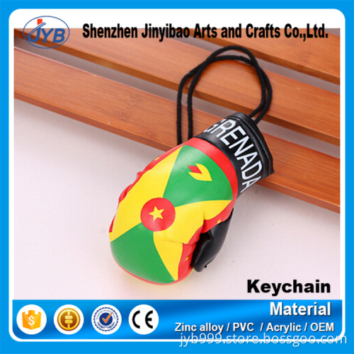 custom various cotton stuffing toy key ring boxing glove keychain